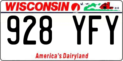 WI license plate 928YFY