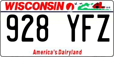 WI license plate 928YFZ