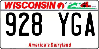 WI license plate 928YGA