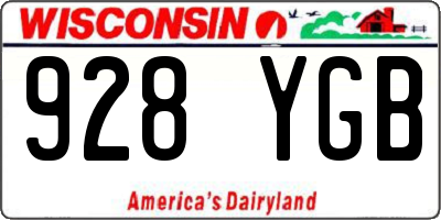 WI license plate 928YGB