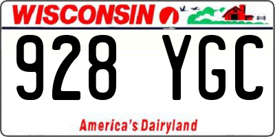 WI license plate 928YGC