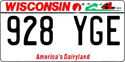 WI license plate 928YGE