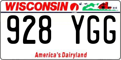 WI license plate 928YGG