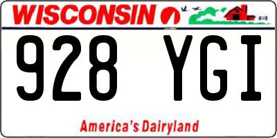 WI license plate 928YGI