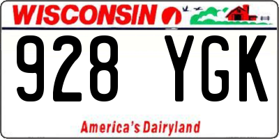 WI license plate 928YGK