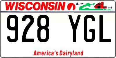WI license plate 928YGL