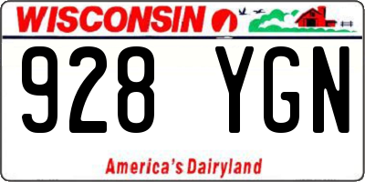 WI license plate 928YGN