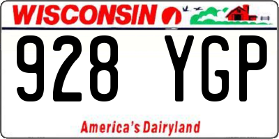 WI license plate 928YGP