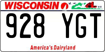 WI license plate 928YGT