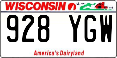 WI license plate 928YGW