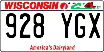 WI license plate 928YGX