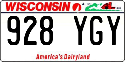 WI license plate 928YGY