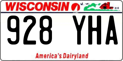 WI license plate 928YHA