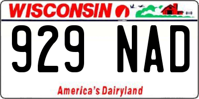 WI license plate 929NAD