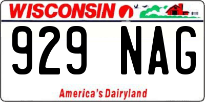 WI license plate 929NAG