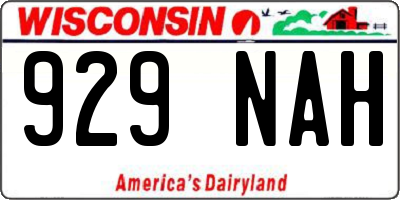 WI license plate 929NAH