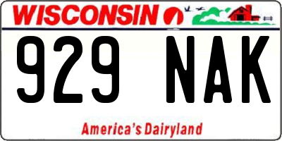 WI license plate 929NAK