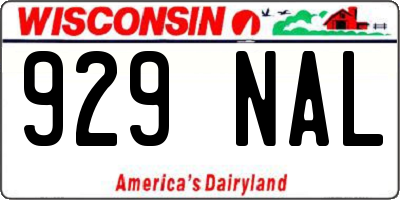 WI license plate 929NAL