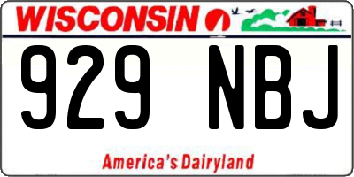 WI license plate 929NBJ