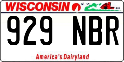 WI license plate 929NBR