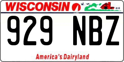 WI license plate 929NBZ