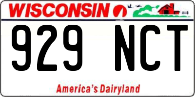 WI license plate 929NCT