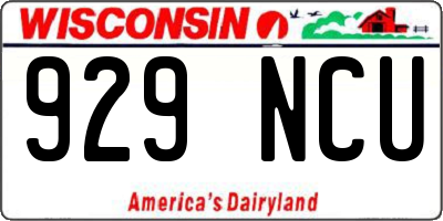 WI license plate 929NCU