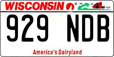 WI license plate 929NDB