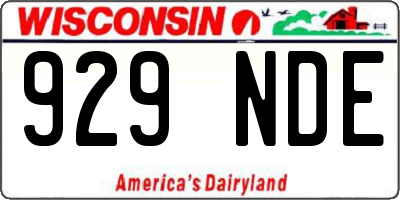 WI license plate 929NDE