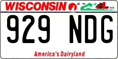 WI license plate 929NDG