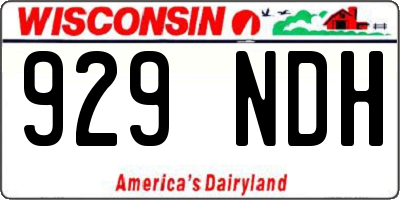 WI license plate 929NDH