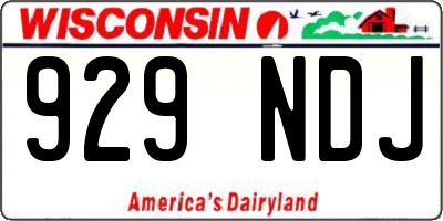 WI license plate 929NDJ