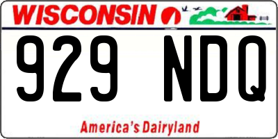 WI license plate 929NDQ
