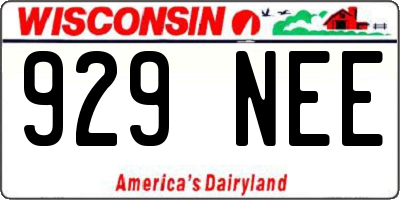 WI license plate 929NEE
