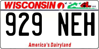 WI license plate 929NEH