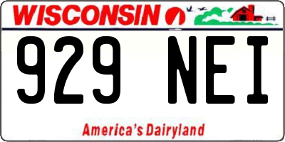 WI license plate 929NEI