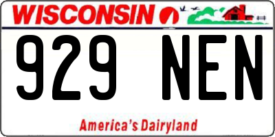 WI license plate 929NEN