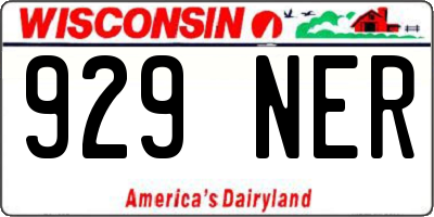 WI license plate 929NER