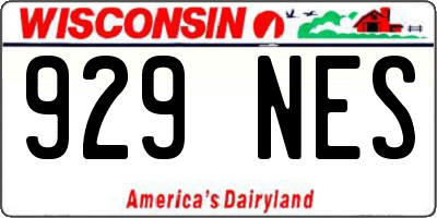 WI license plate 929NES