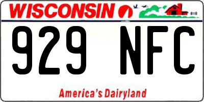 WI license plate 929NFC