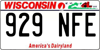 WI license plate 929NFE