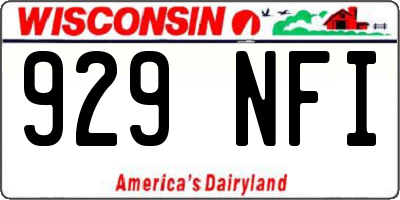 WI license plate 929NFI