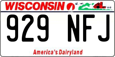 WI license plate 929NFJ