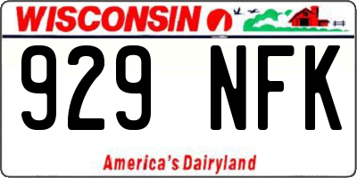 WI license plate 929NFK