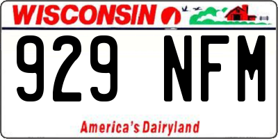 WI license plate 929NFM