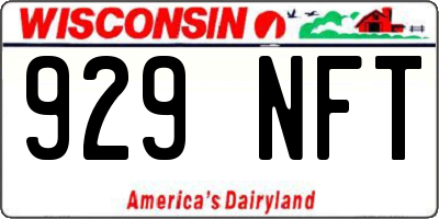WI license plate 929NFT