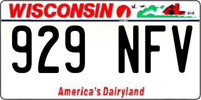 WI license plate 929NFV