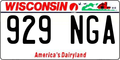 WI license plate 929NGA