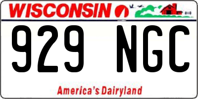 WI license plate 929NGC