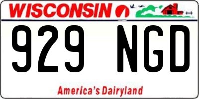WI license plate 929NGD
